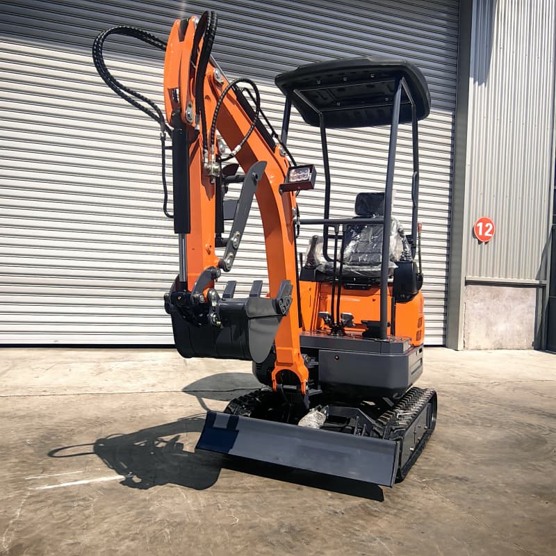 Amfibische graafmachine op rupsbanden van 2 ton